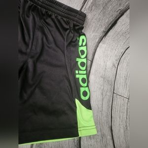 Adidas Black and Green Shorts - Size‎ 6